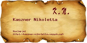 Kaszner Nikoletta névjegykártya