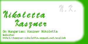 nikoletta kaszner business card